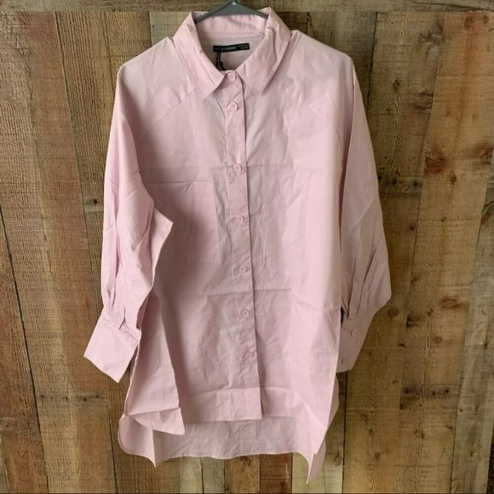 Threadbare oversized balloon sleeve shirt dress in lilac - 6